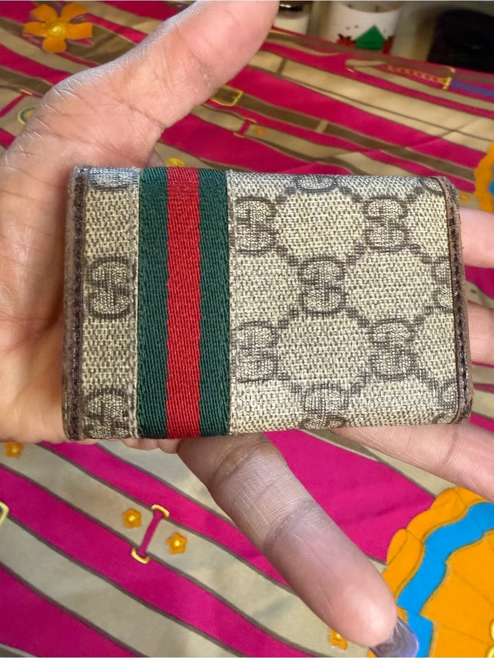 Authentic Gucci GG Supreme Monogram 6-Hook Key Case Web Stripe Made in Italy - Picture 2 of 11